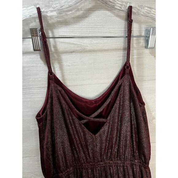 NWOT Strappy Maxi Dress With Split Garterized Waist‎ Metalic XS - Picture 3 of 6